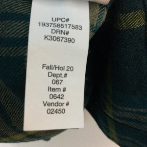 Men’s Eddie Bauer Small 34 - 36 Flannel Shirt Button Green Olive Long Sleeve NWT - Picture 10 of 12